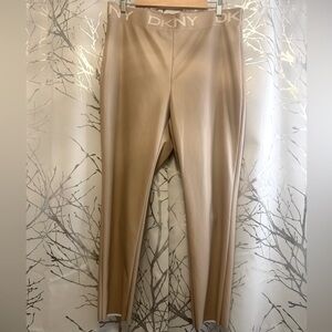 DKNY Tan Faux -leather Leggings